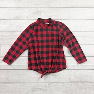 Old Navy Buffalo Check Plaid Knot Top